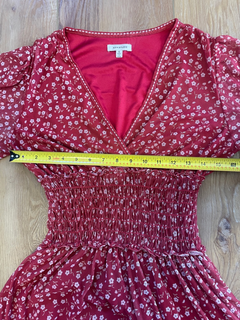 Max Studio Raspberry Red Floral Dress - Picture 7 of 9